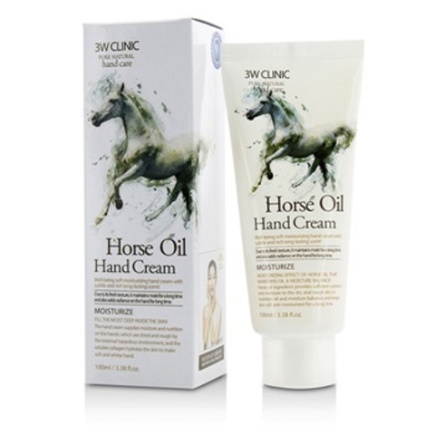 3W CLINIC ���� ��� ��� c ��������� ������ Horse Oil Hand Cream, 100 ��