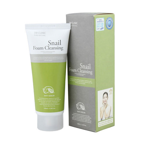 3W CLINIC ����� ��� �������� ��������� ����� Snail Foam Cleansing, 100 ��